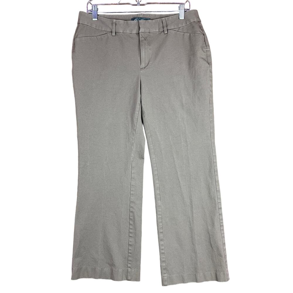 Eddie Bauer Womens Pants Light Brown Mid Rise Curvy Fit Chinos Stretch 12 Short